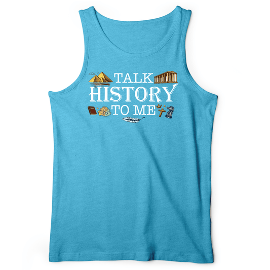 Talk History To Me Tank Aqua TriBlend / XS