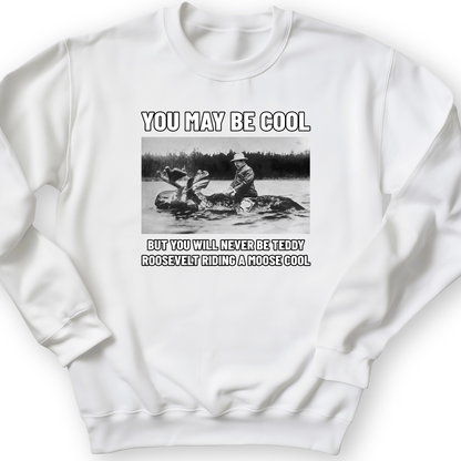 Teddy Riding Moose Crewneck White / S
