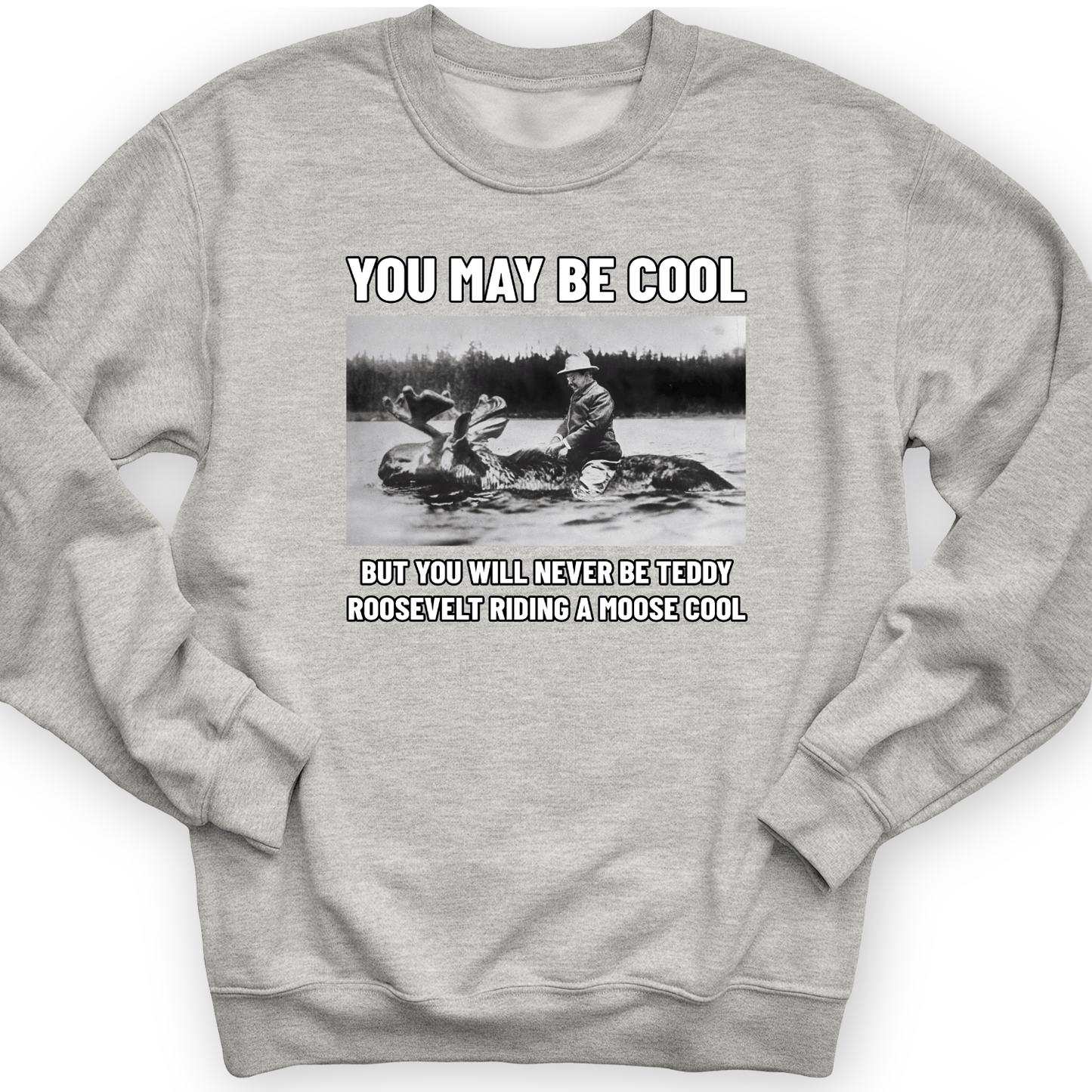 Teddy Riding Moose Crewneck Sport Grey / S