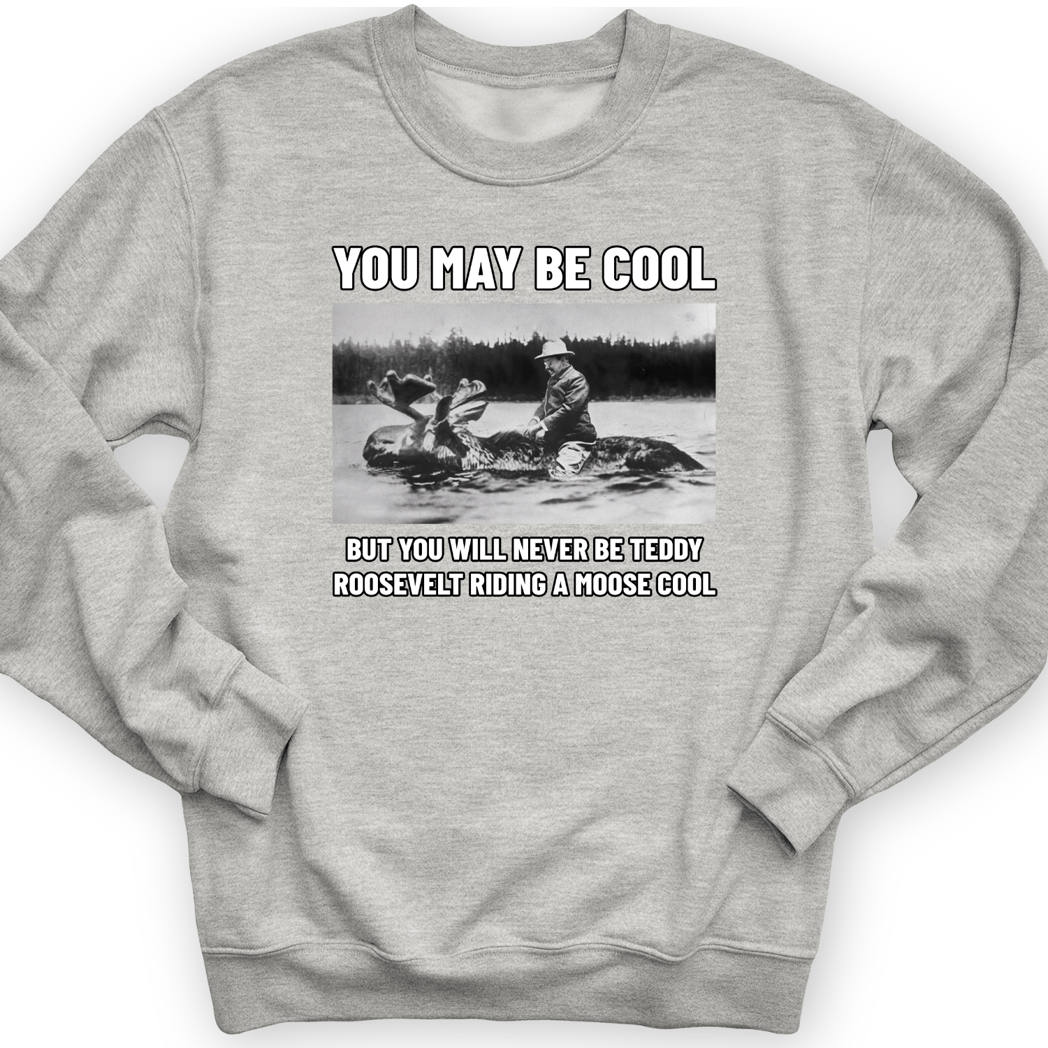 Teddy Riding Moose Crewneck Sport Grey / S