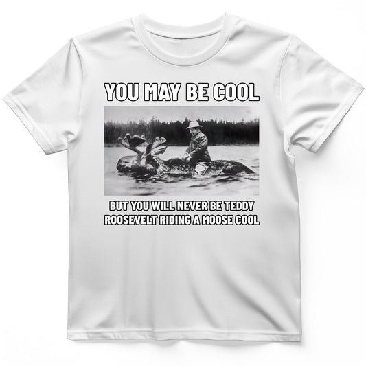 Teddy Riding Moose T-Shirt White / S
