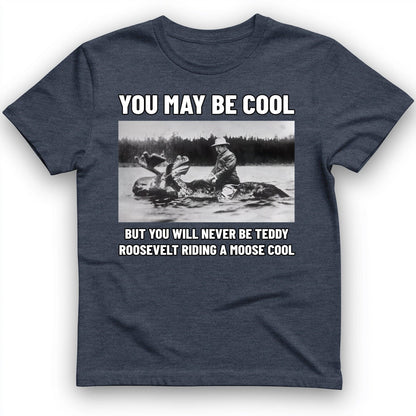 Teddy Riding Moose T-Shirt Heather Navy / S