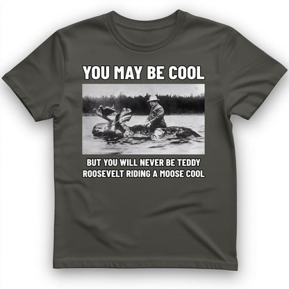 Teddy Riding Moose T-Shirt Charcoal / S