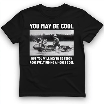 Teddy Riding Moose T-Shirt Black / S