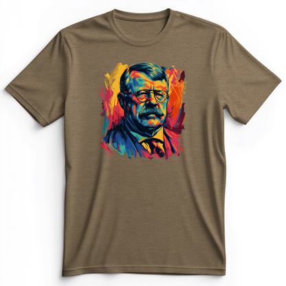 Teddy Roosevelt Premium Tee Heather Olive / S