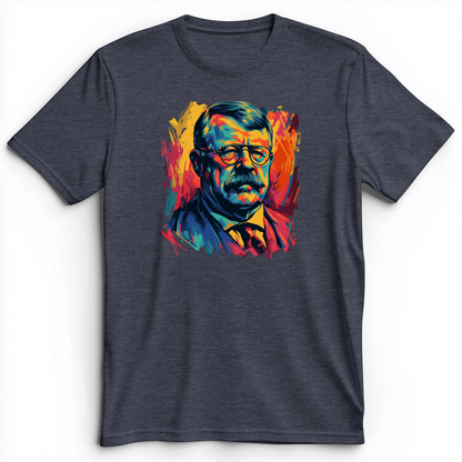 Teddy Roosevelt Premium Tee Heather Navy / S