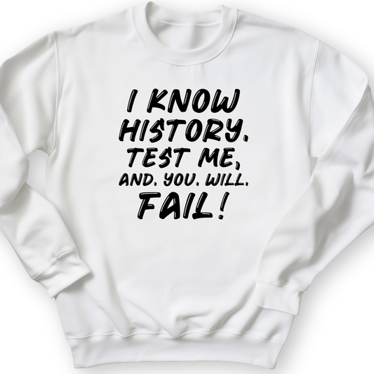 Test Me On History Crewneck White / S