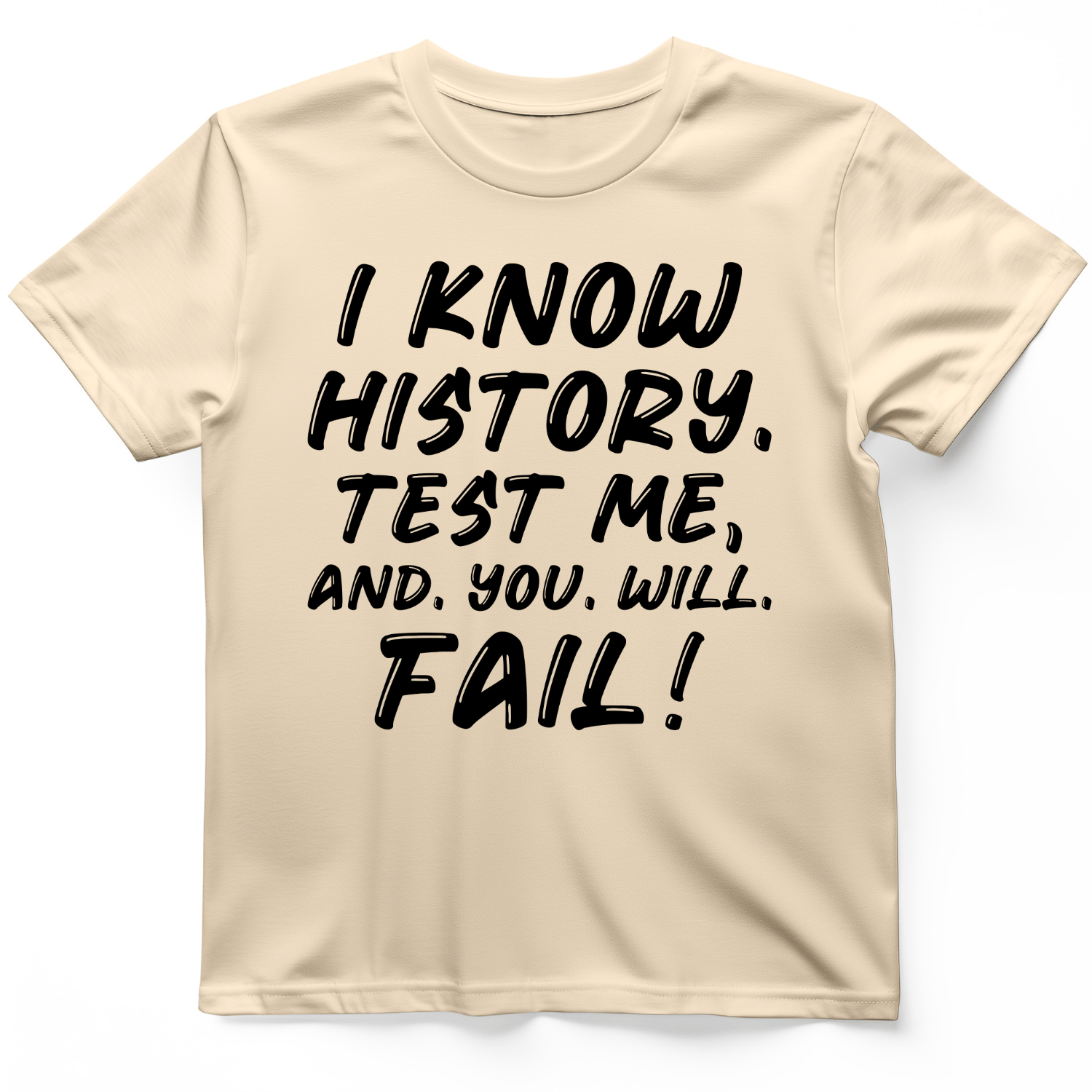 Test Me On History T-Shirt Natural / S
