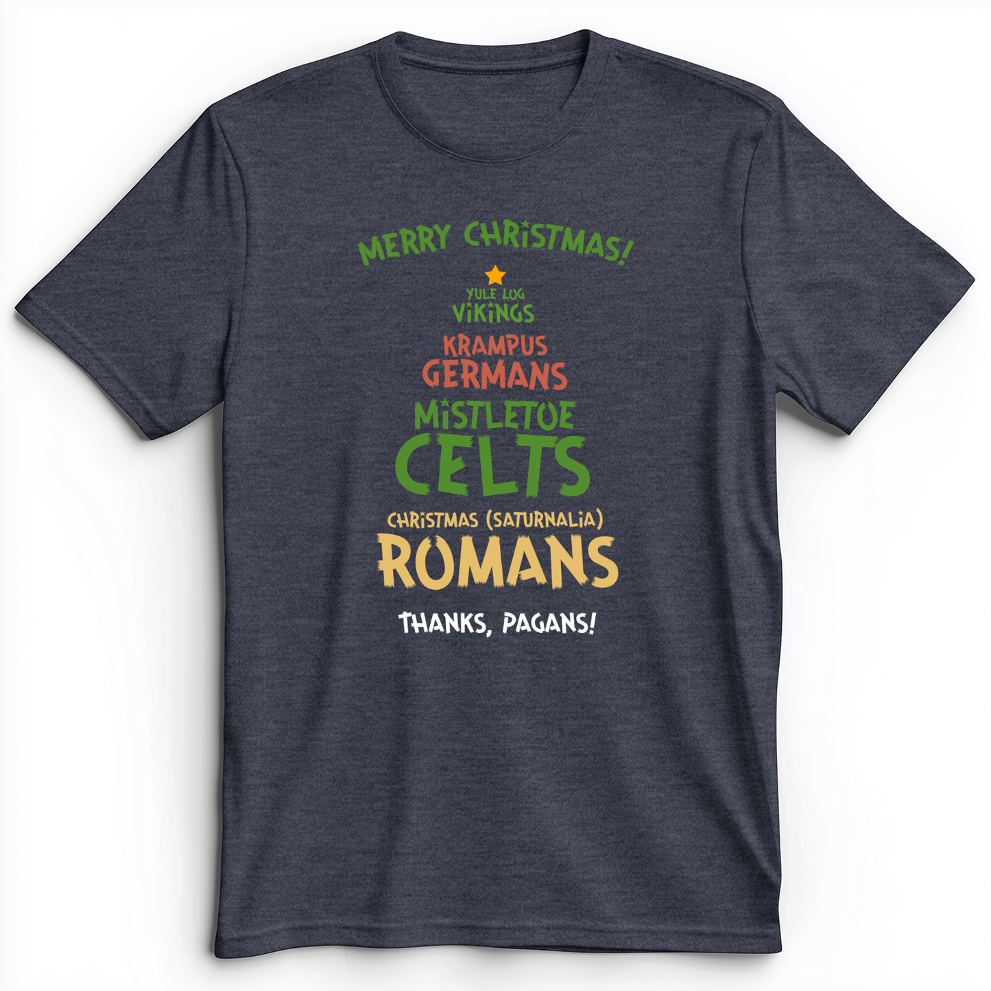 Thanks Pagans Premium Tee Heather Navy / S