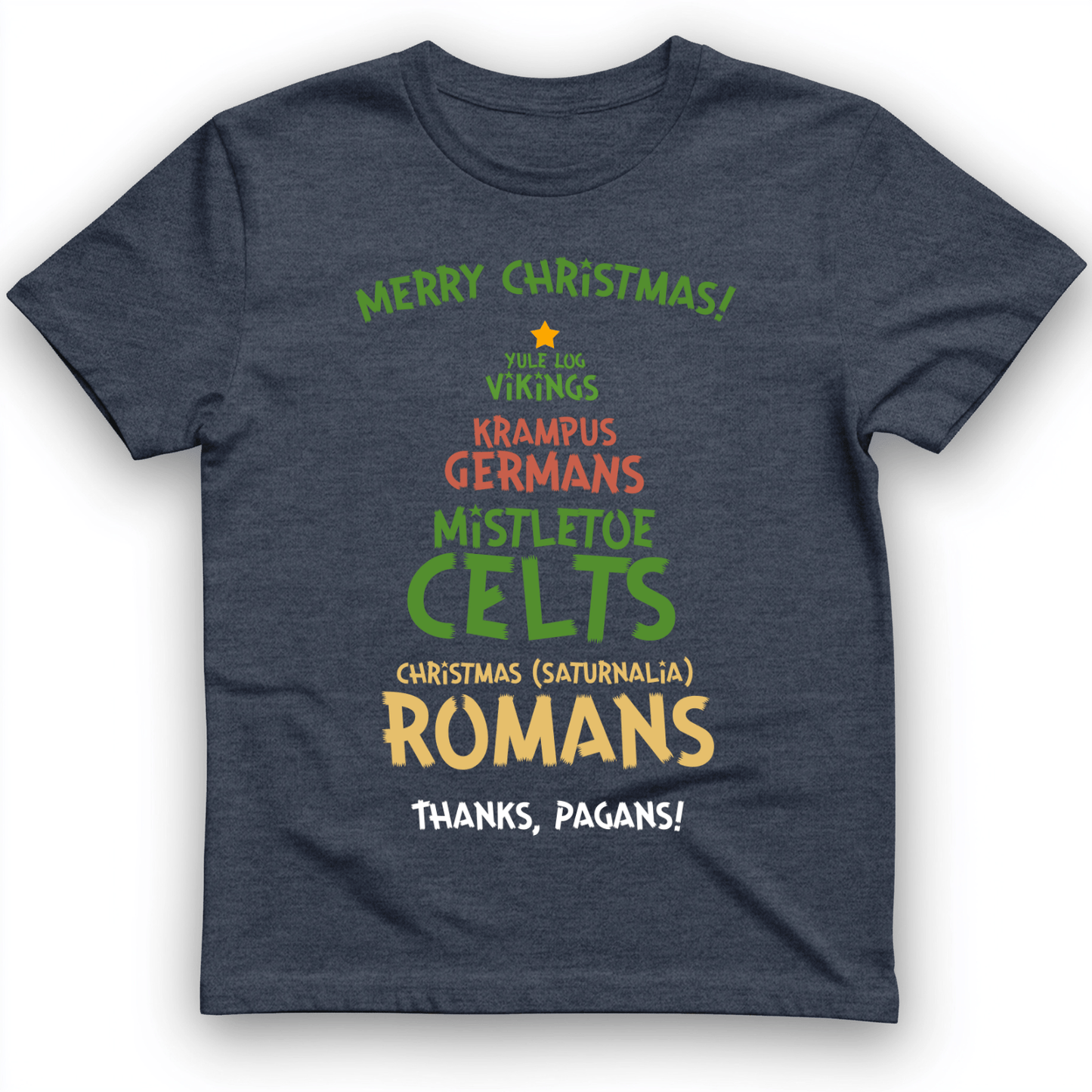 Thanks Pagans T-Shirt Heather Navy / S