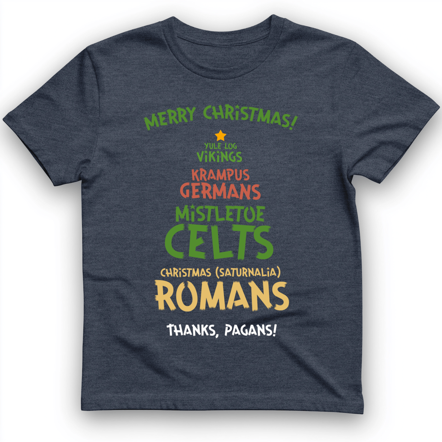 Thanks Pagans T-Shirt Heather Navy / S