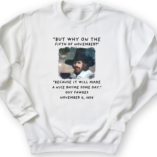 The 5th Of November Crewneck White / S