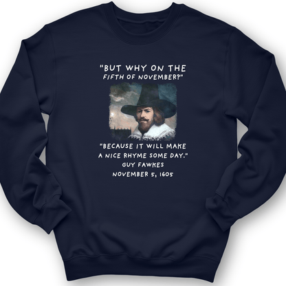 The 5th Of November Crewneck Navy / S