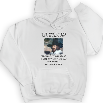 The 5th Of November Hoodie White / S