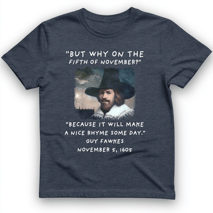 The 5th Of November T-Shirt Heather Navy / S