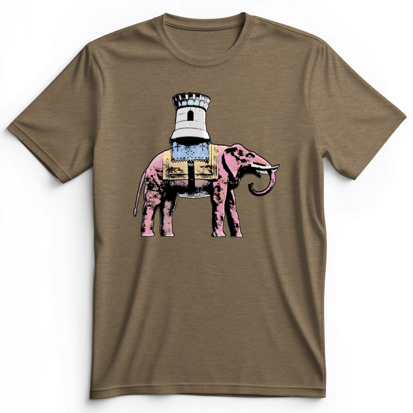 The Elephant And The Castle Premium Tee Heather Olive / S
