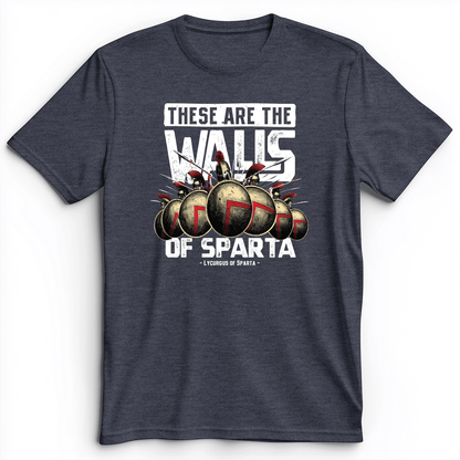 The Walls Of Sparta Premium Tee Heather Navy / S