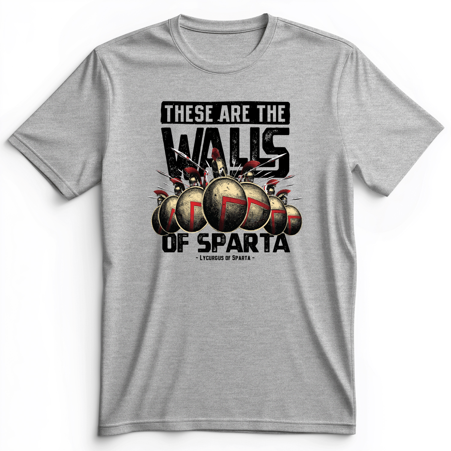 The Walls Of Sparta Premium Tee Athletic Heather / S