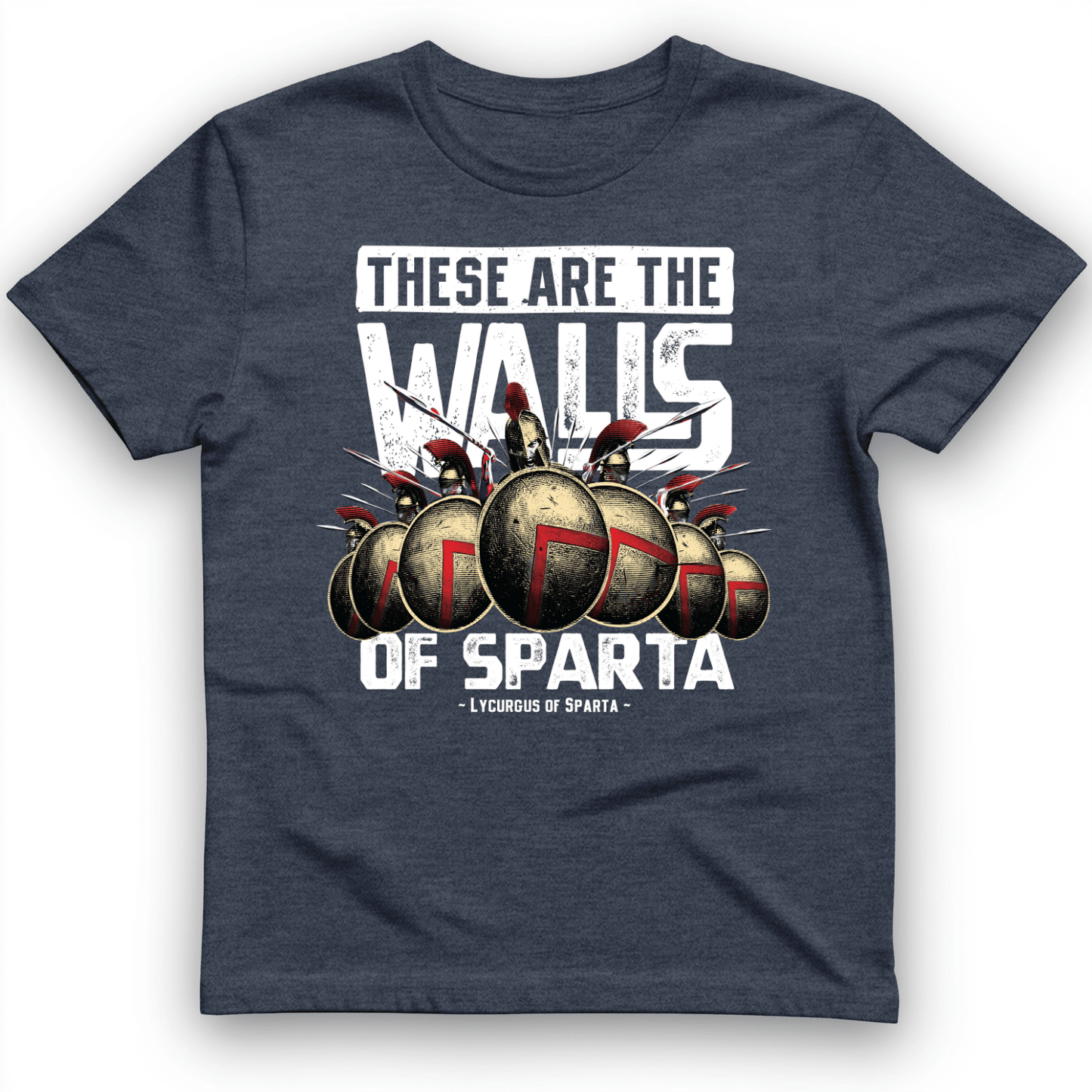The Walls Of Sparta T-Shirt Heather Navy / S