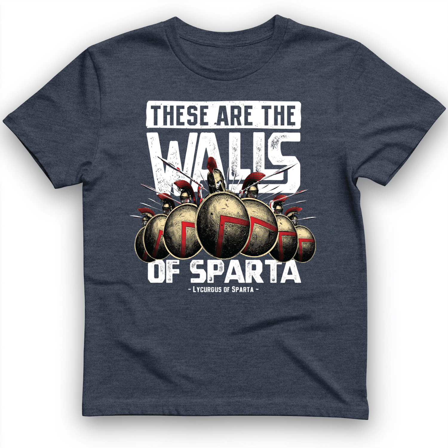 The Walls Of Sparta T-Shirt Heather Navy / S