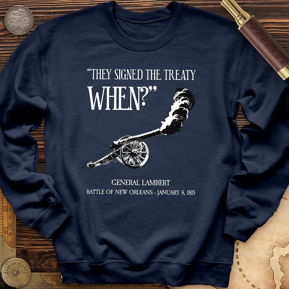 They signed it WHEN Crewneck Navy / S