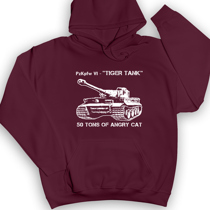 Tiger Tank Hoodie Maroon / S