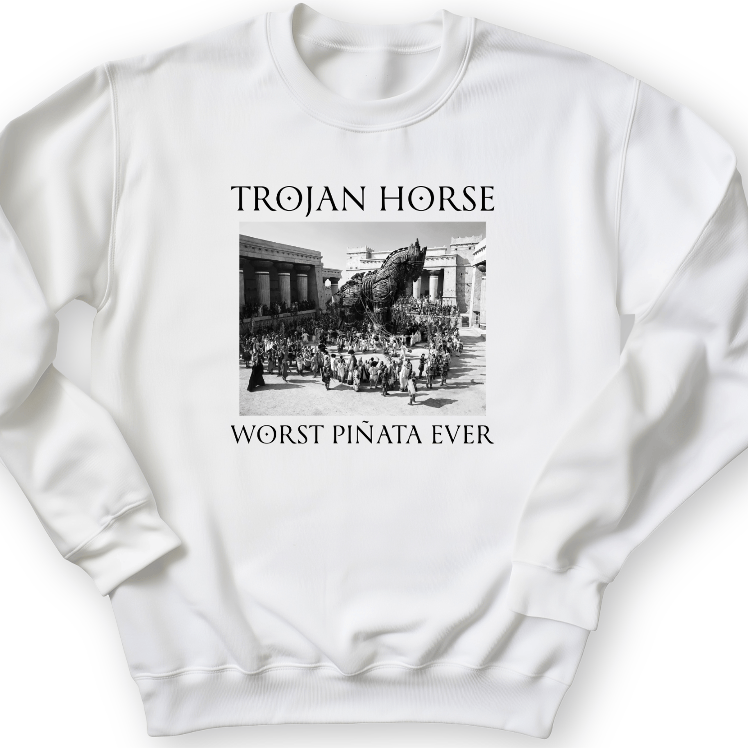 Trojan Horse Pinata Crewneck White / S