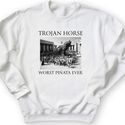 Trojan Horse Pinata Crewneck White / S