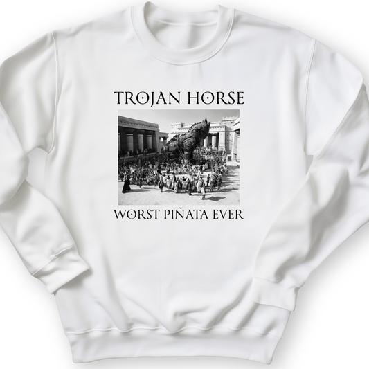 Trojan Horse Pinata Crewneck White / S