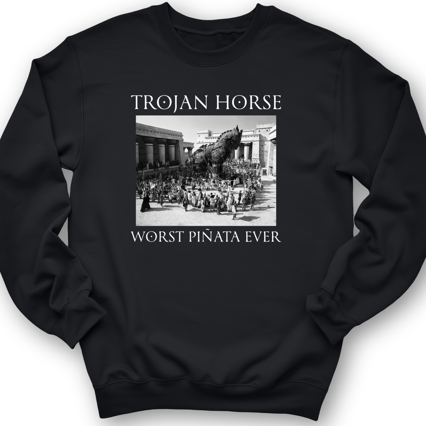 Trojan Horse Pinata Crewneck Black / S