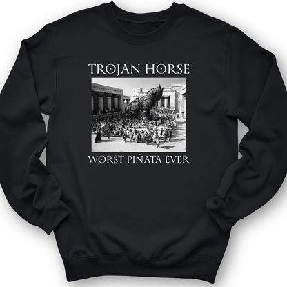 Trojan Horse Pinata Crewneck Black / S