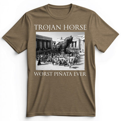 Trojan Horse Pinata Premium Tee Heather Olive / S