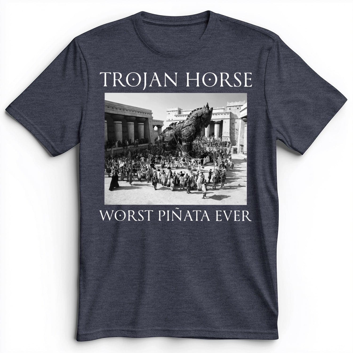 Trojan Horse Pinata Premium Tee Heather Navy / S