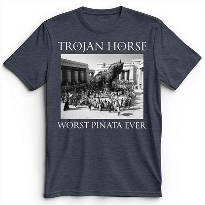 Trojan Horse Pinata Premium Tee Heather Navy / S