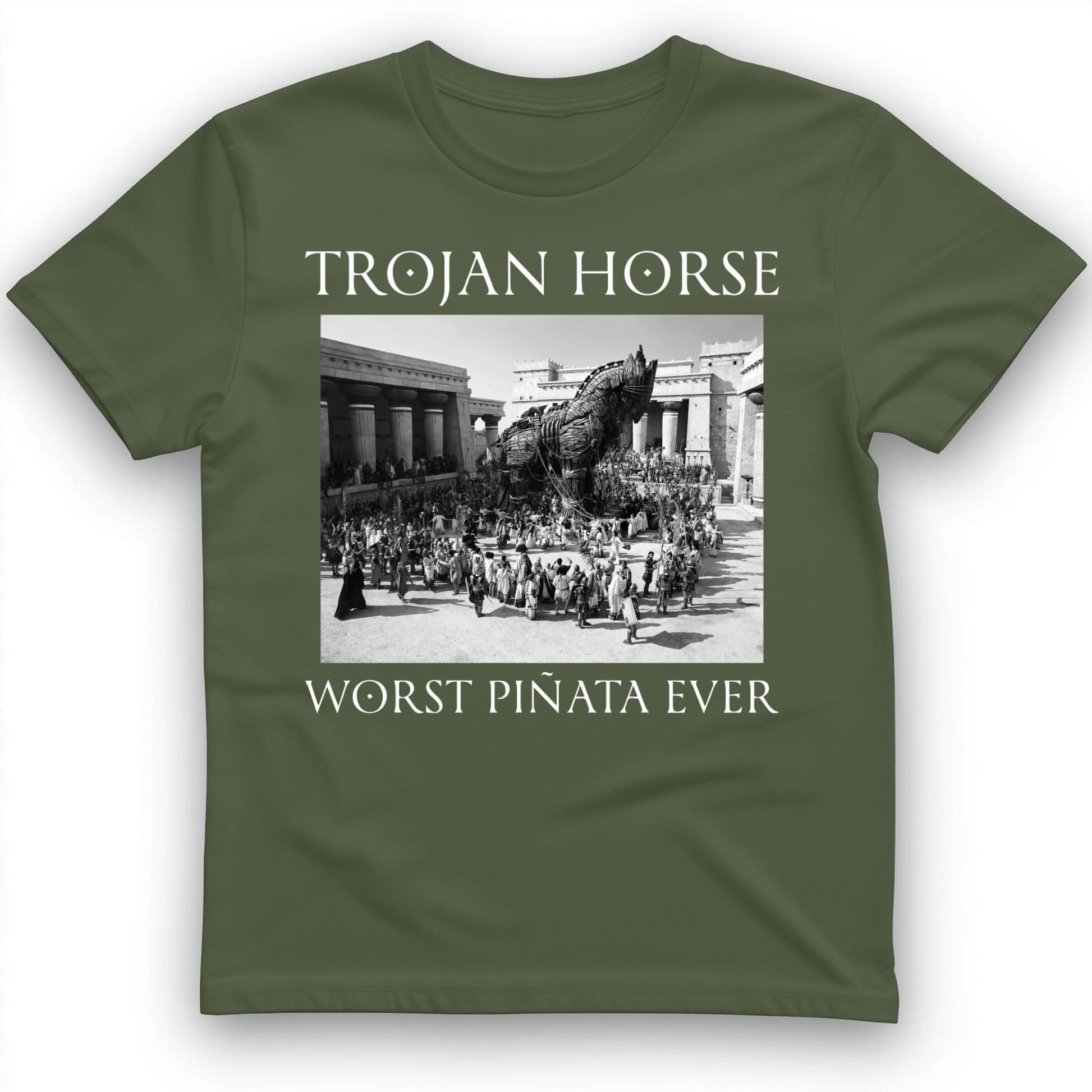 Trojan Horse Pinata T-Shirt Military Green / S