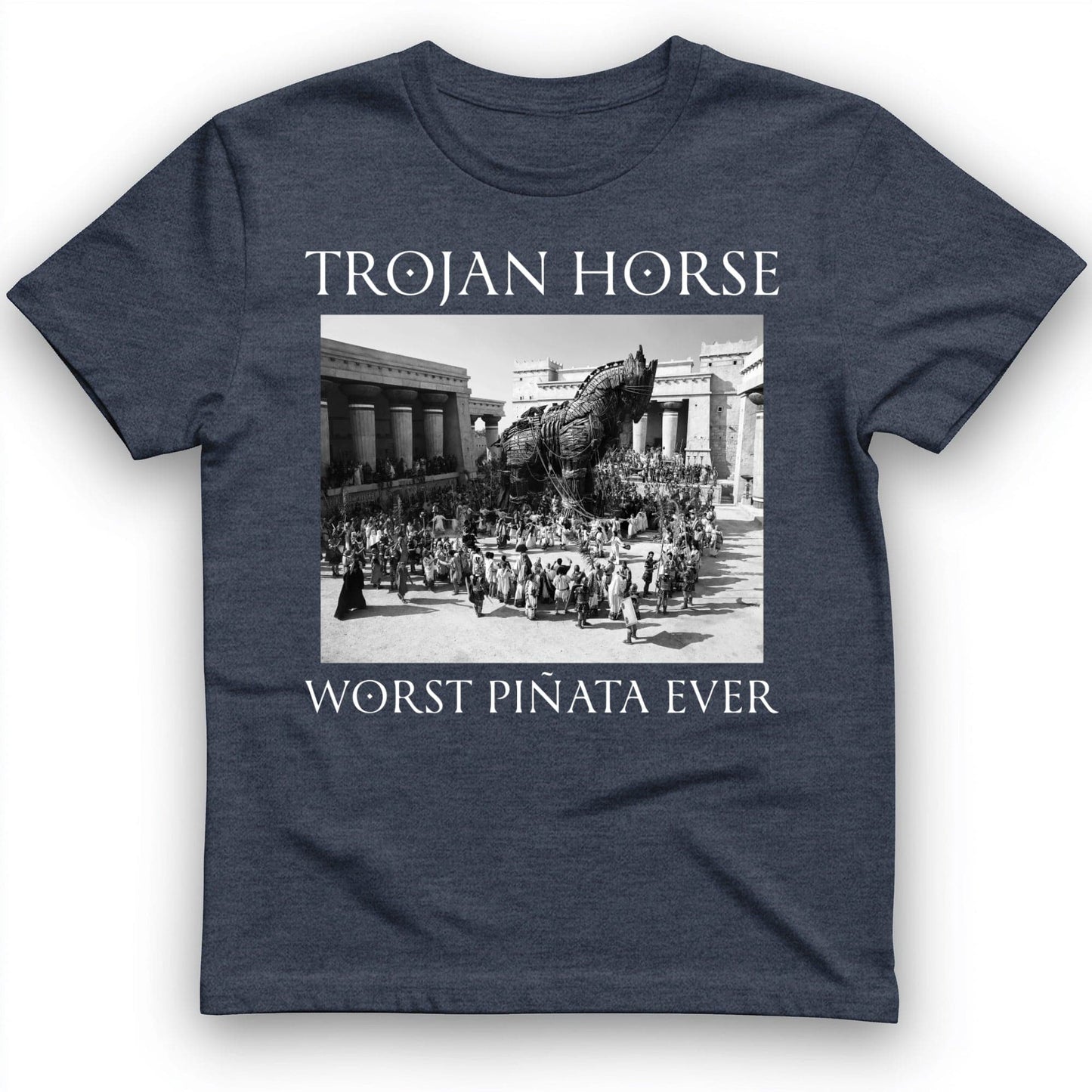 Trojan Horse Pinata T-Shirt Heather Navy / S