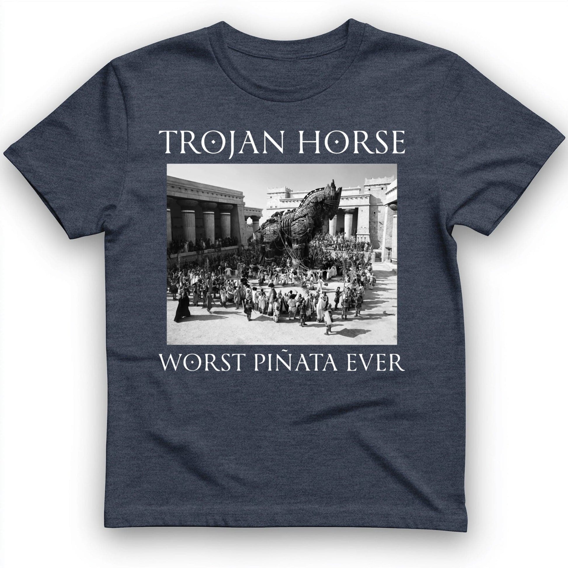 Trojan Horse Pinata T-Shirt Heather Navy / S