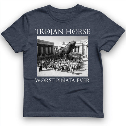 Trojan Horse Pinata T-Shirt Heather Navy / S
