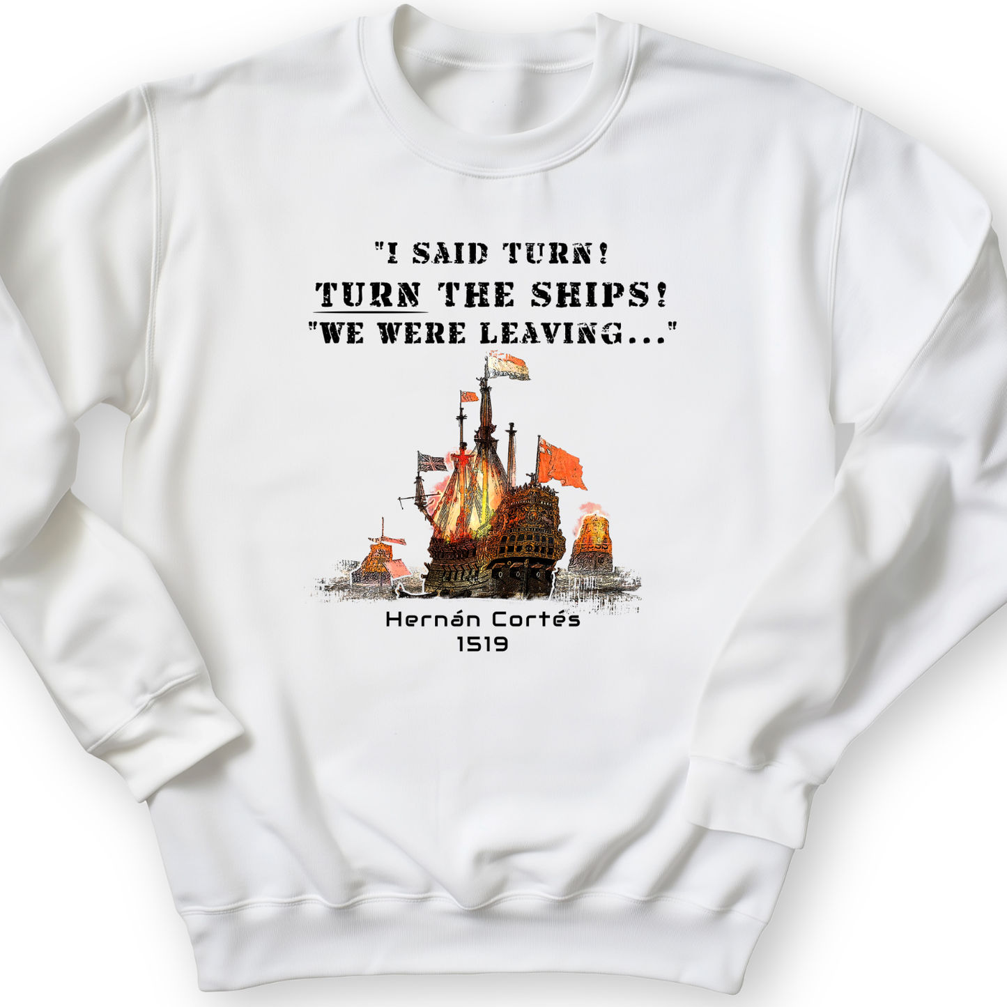 Turn The Ships Crewneck White / S