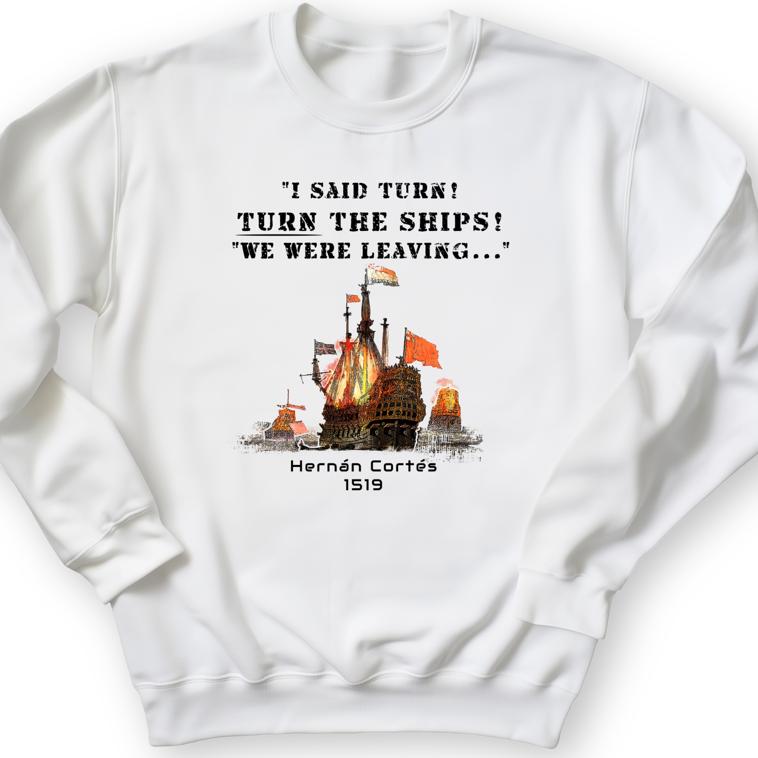 Turn The Ships Crewneck White / S