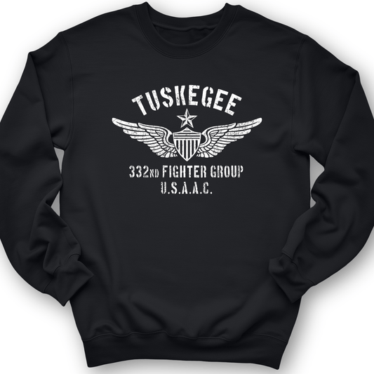 Tuskegee 332 Fighter Group Crewneck Black / S
