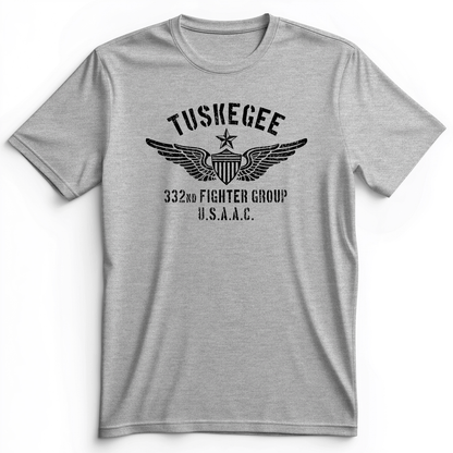 Tuskegee 332 Fighter Group Premium Tee Athletic Heather / S