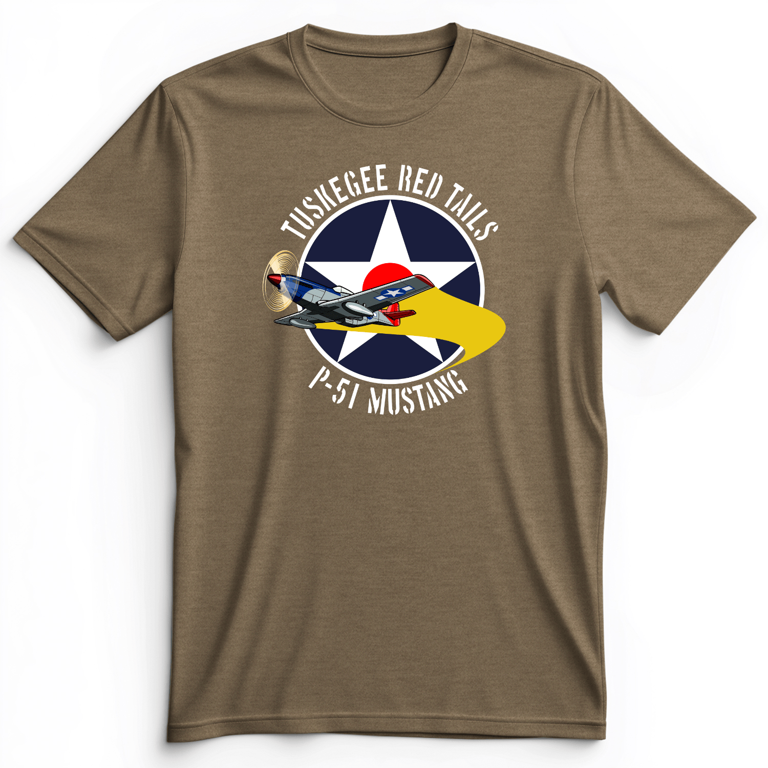 Tuskegee Red Tails Premium Tee Heather Olive / S