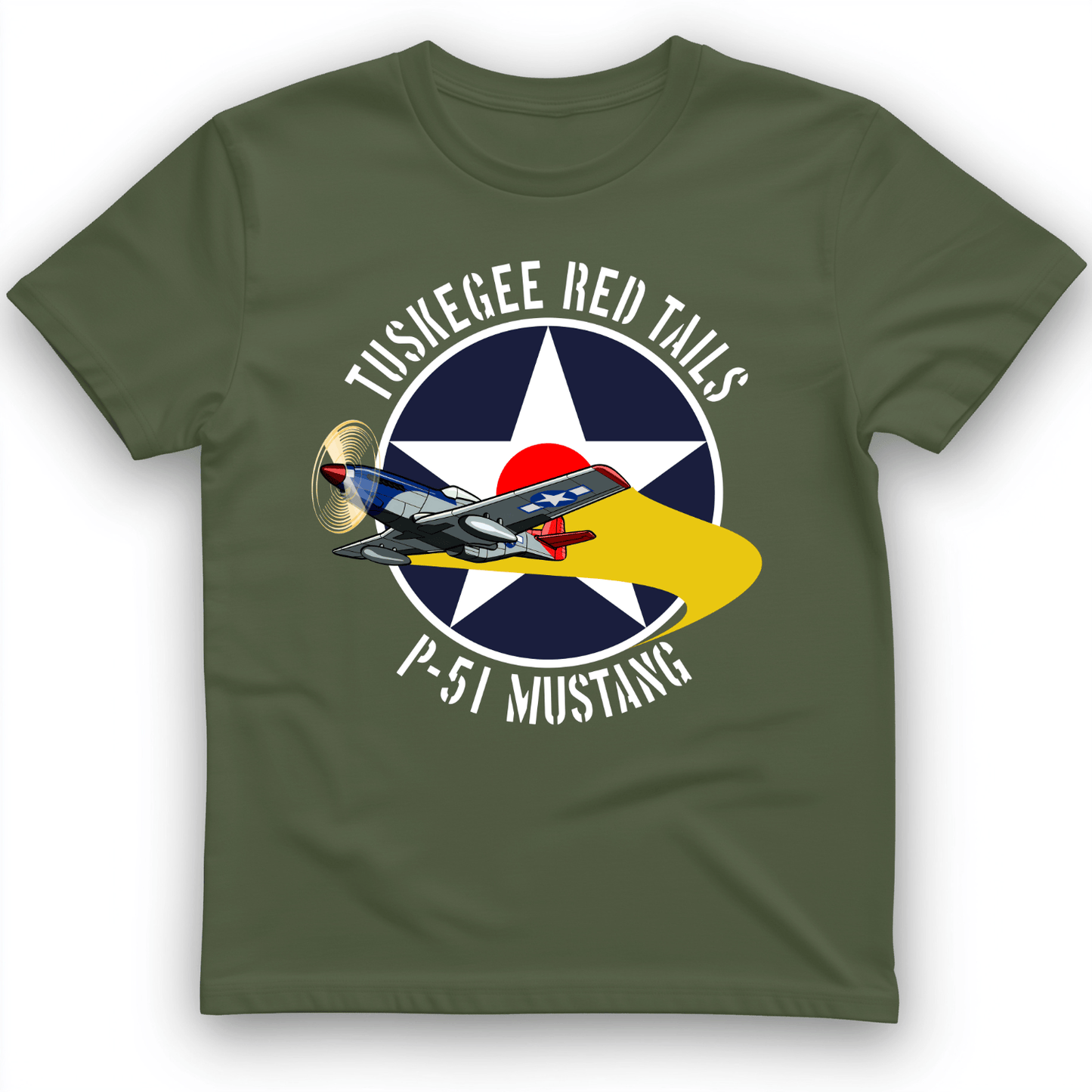 Tuskegee Red Tails T-Shirt Military Green / S