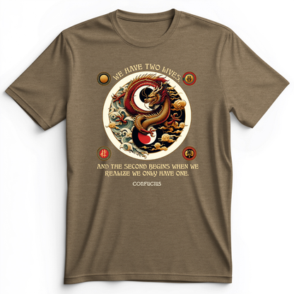 Two Lives Premium Tee Heather Olive / S