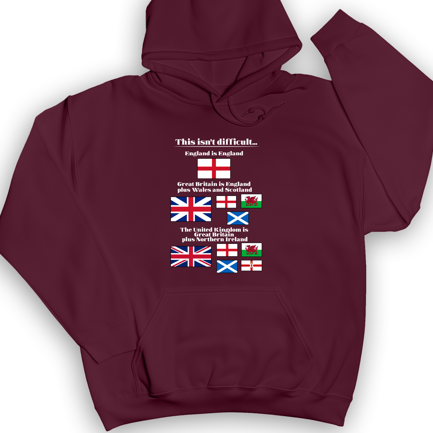 UK Make-up Hoodie Maroon / S