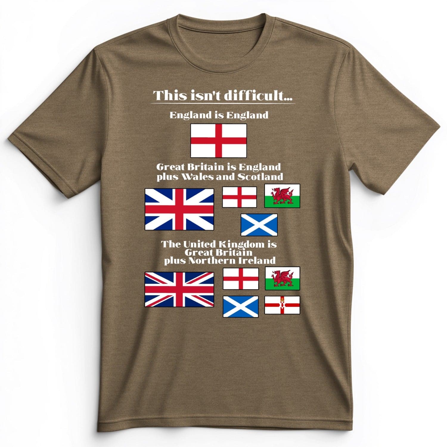 UK Make-up Premium Tee Heather Olive / S