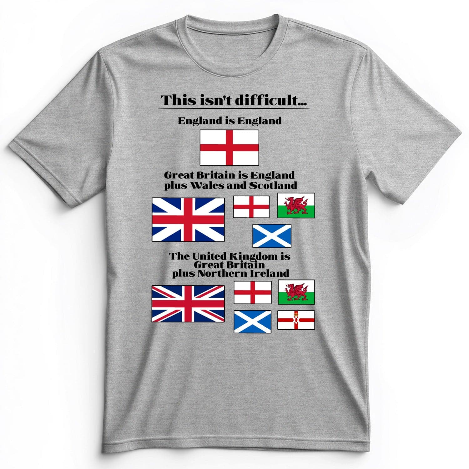 UK Make-up Premium Tee Athletic Heather / S