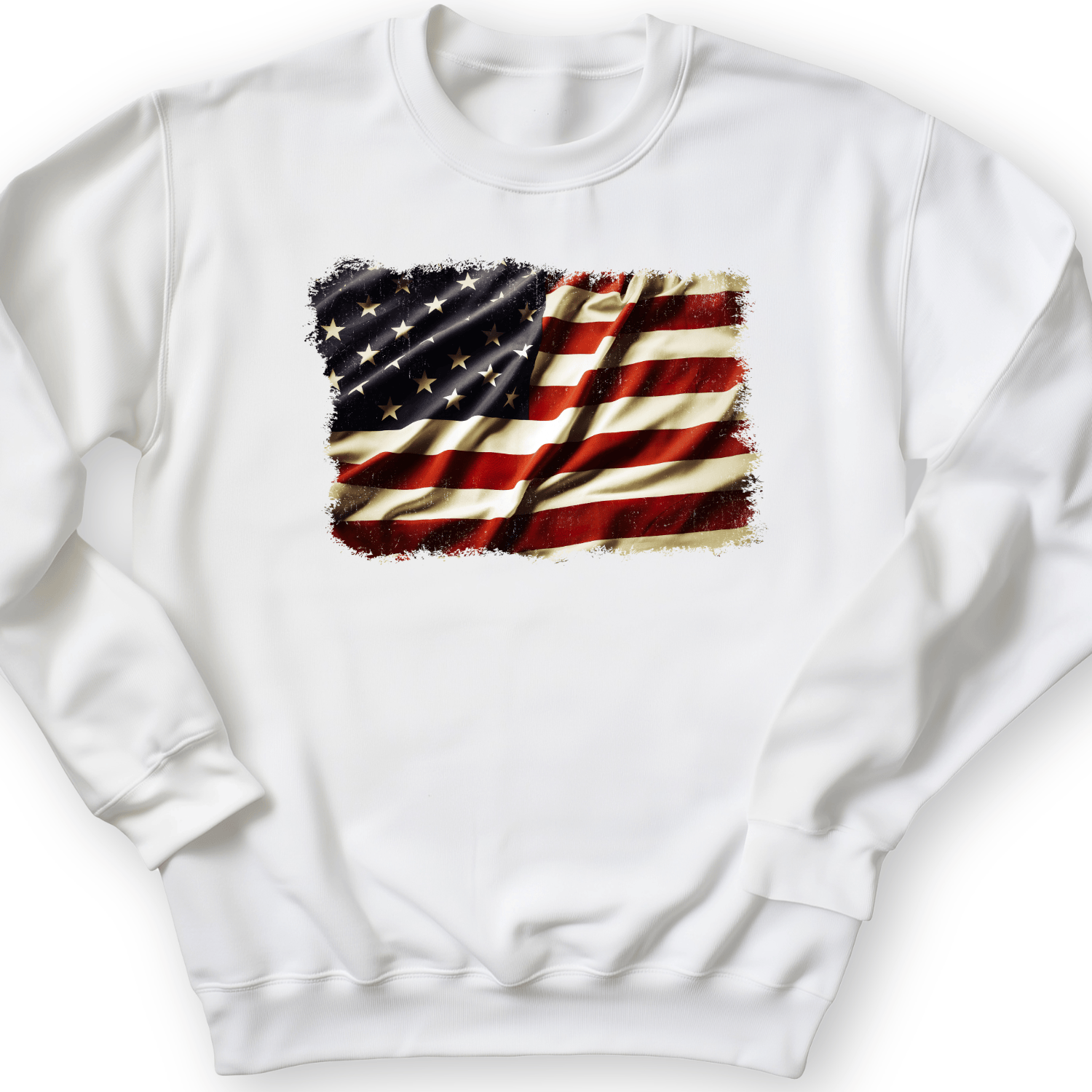 USA Flag Crewneck White / S