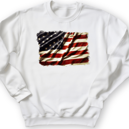 USA Flag Crewneck White / S
